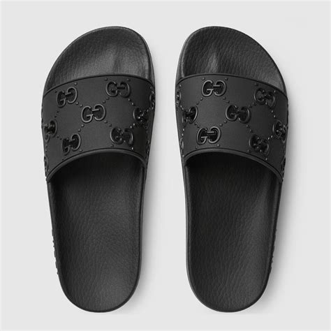 womens gucci rubber slide sandal|Gucci women's rubber slide sandal.